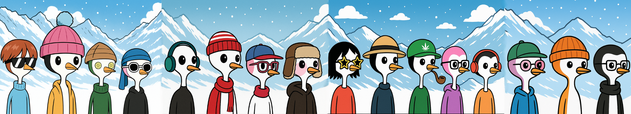 Skinny Penguin Squad Panorama